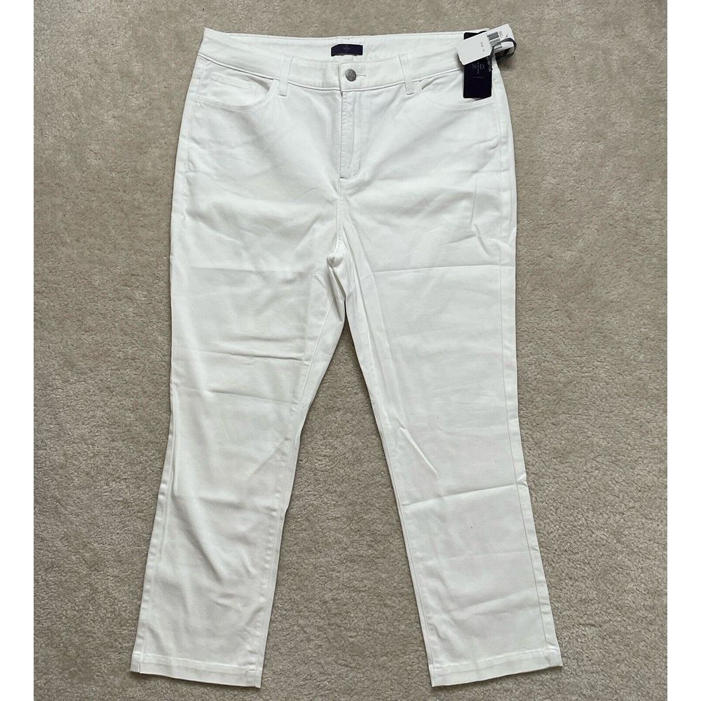 NYDJ Original Slimming Fit Pants Optic White Ankle Sz 16 Lift+tuck Tech NWT - Picture 1 of 13